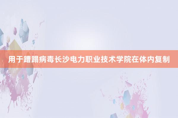 用于蹧蹋病毒长沙电力职业技术学院在体内复制